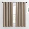 imageNICETOWN Bedroom Blackout Curtain Panels  Home Fashion Window Treatment Ring Top Blackout Draperies and Drapes 52 inches x 63 inches Set of 2 Panels Taupe