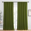 imageNICETOWN Blackout Curtains for Living Curtains Olive 2 Panels 52 by 95 Room Darkening Window Curtain Panels EasyCare Solid Thermal Insulated DraperiesDrapes for Daughter Room