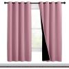 imageNICETOWN Crystal Pink Full Shade Curtain Panels Pair of Thermal Insulated amp Energy Efficiency Blackout Curtains for Living Room Windows Lined Silky Performance Window Dressing 46 Wide x 72 Long