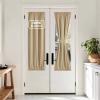 imageNICETOWN Door Curtain Panel Grey French Door Curtains Blackout Thermal Insulated Curtain Sidelight Privacy for WindowLiving RoomDoorwaysClassroom 25W by 72L inches 1 Panel100 Blackout  Biscotti Beige