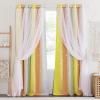 imageNICETOWN Girls Curtains for Bedroom Kids Room Decor White Mosquito Net amp Blackout Ombre Drapes Mix amp Match Star Cut Curtain Panels for Nursery Teal amp Purple Each is W52 x L84 Sold by 2 PCsYellow  Orange  Grey