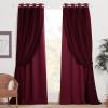 imageNICETOWN Nursery Blackout Curtains for Bedroom Living Room Crushed Sheer x Blackout Curtains 84 inches Long Farmhouse Curtains with Tie Backs for Kids 2 PCs W52 x L84 inch Biscotti BeigeRed