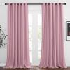 imageNICETOWN Room Darkening Grommet Curtain Panels  Living Room Curtains Thermal Insulated Window Treatments Privacy Draperies for Patio W80 x L108 Crystal Pink 1 Pair