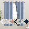 imageNICETOWN Stone Blue Vintage Linen 100 Blackout Curtains for Dining Room Thermal Insulated Curtains 45 Long Noise Reducing Window Treatment Drapes for Kitchen 42 Wide Per Panel Set of 2