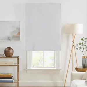 imageNICETOWN Door Curtain Panel Grey French Door Curtains Blackout Thermal Insulated Curtain Sidelight Privacy for WindowLiving RoomDoorwaysClassroom 25W by 72L inches 1 PanelWith Pole  Greyish White