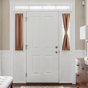 imageNICETOWN Door Curtain Panel Grey French Door Curtains Blackout Thermal Insulated Curtain Sidelight Privacy for WindowLiving RoomDoorwaysClassroom 25W by 72L inches 1 PanelCappuccino