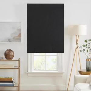 imageNICETOWN Door Curtain Panel Grey French Door Curtains Blackout Thermal Insulated Curtain Sidelight Privacy for WindowLiving RoomDoorwaysClassroom 25W by 72L inches 1 PanelWith Pole  Black