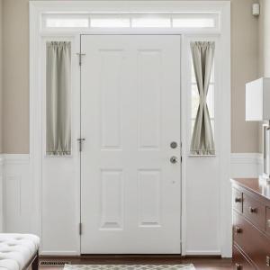 imageNICETOWN Door Curtain Panel Grey French Door Curtains Blackout Thermal Insulated Curtain Sidelight Privacy for WindowLiving RoomDoorwaysClassroom 25W by 72L inches 1 PanelNatural
