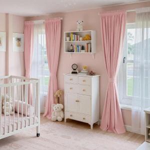 imageNICETOWN Dusty Pink Velvet Curtains and Drapes for Bedroom Home Decor Panels for Home TheatreFilm RoomStage Set of 2 Rod Pocket Design 84 inches LongPink Series  Baby Pink