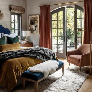 imageNICETOWN Dusty Pink Velvet Curtains and Drapes for Bedroom Home Decor Panels for Home TheatreFilm RoomStage Set of 2 Rod Pocket Design 84 inches LongRed Series  Rust Red