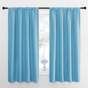 imageNICETOWN RV Blackout Curtains for Camper Windows Teal Blue 29 Wide by 50 Long 2 PCs Short Blackout Curtains amp Drapes Thermal Insulated Blackout Curtain Panels for Kids Room Play Room