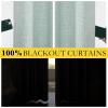 imageNICETOWN 100 Absolutely Blackout Linen Curtains with Thermal Insulated Grey Liner Seafoam Green 52 Wide 108 Length Energy Saving Curtains for Living Room 2 Panels Set Vertical Blinds