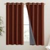 imageNICETOWN 100 Absolutely Blackout Linen Curtains with Thermal Insulated Liner 52 Wide 2 Panels 48 Long Drapes Grommet Retro Burnt Orange Linen Curtains Vertical Drapes Privacy for Bedroom