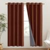 imageNICETOWN 100 Absolutely Blackout Linen Curtains with Thermal Insulated Liner 52 Wide 2 Panels 72 Long Drapes Grommet Retro Burnt Orange Linen Curtains Vertical Drapes Privacy for Bedroom