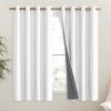 imageNICETOWN 100 Absolutely Blackout Linen Curtains with Thermal Insulated Liner Greyish White 52 Wide 45 Length Energy Saving Curtains for Living Room 2 Panels Set Vertical Blinds