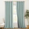 imageNICETOWN 100 Absolutely Blackout Linen Curtains with Thermal Insulated Liner Seafoam Green 52 Wide 102 Length Energy Saving Curtains for Living Room 2 Panels Set Vertical Blinds