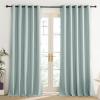 imageNICETOWN 100 Absolutely Blackout Linen Curtains with Thermal Insulated Liner Seafoam Green 62 Wide 95 Length Energy Saving Curtains for Living Room 2 Panels Set Vertical Blinds
