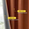 imageNICETOWN 100 Absolutely Blackout Linen Curtains with Thermal Insulated Liner Terracotta 52 Wide 2 Panels 90 inches Long Drapes Grommet Retro Linen Curtains Vertical Drapes Privacy for Bedroom
