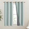 imageNICETOWN 100 Absolutely Blackout Linen Curtains with Thermal Insulated White Liner Seafoam Green 42 inches Wide 63 inches Length Energy Saving Curtains for Kitchen 2 Panels Set Vertical Blinds
