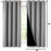 imageNICETOWN 100 Blackout Curtains with Black Liners Thermal Insulated Full Blackout 2Layer Lined Drapes Energy Efficiency Window Draperies for Bedroom Silver Grey 2 Panels 52inch W by 63inch L