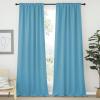 imageNICETOWN Bedroom Blackout Curtain Panels  Teal Blue Color 52 x 120 inch 2 PCs Insulating Energy Saving Solid Rod Pocket Blackout Drapes for Hall Villa