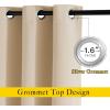 imageNICETOWN Bedroom Blackout Curtains and Drapes  Window Treatment Thermal Insulated Solid Grommet Blackout Draperies for BedroomLiving Room Biscotti Beige Set of 2 80 by 84 Inch