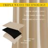 imageNICETOWN Bedroom Blackout Curtains and Drapes  Window Treatment Thermal Insulated Solid Grommet Blackout Draperies for BedroomLiving Room Biscotti Beige Set of 2 80 by 84 Inch