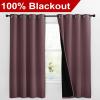imageNICETOWN Bedroom Full Blackout Room Warming Curtain Panels Super Thick Insulated Window Covers Complete Blackout Draperies with Black Liner for Short Window Dry Rose Set of 2 55 by 68inch