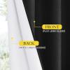 imageNICETOWN Black Out Linen Curtains Complete Blackout Shades for Large Window Door 100 Blackout Window Curtain Panels with White Lined 52 inches Width Each Panel 95 inches Length 2 Pieces