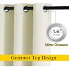 imageNICETOWN Blackout Beige Curtains and Drapes  Window Treatment Thermal Insulated Solid Grommet Blackout Draperies for KitchenCafe Set of 2 W34 x L50