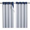 imageNICETOWN Blackout Curtain Liners for Sheer Curtains Cold Heat Light Noise Blocking Liners with Rings Easy to Open and Closed Thermal Liners for 54 inches Long Curtains 1 Pair 50 x 50 Per PanelPlatinum White