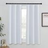 imageNICETOWN Blackout Curtain Liners for Sheer Curtains Cold Heat Light Noise Blocking Liners with Rings Easy to Open and Closed Thermal Liners for 54 inches Long Curtains 1 Pair 50 x 50 Per PanelPlatinum White