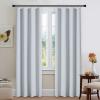 imageNICETOWN Blackout Curtain Liners for Sheer Curtains Cold Heat Light Noise Blocking Liners with Rings Easy to Open and Closed Thermal Liners for 54 inches Long Curtains 1 Pair 50 x 50 Per PanelPlatinum White