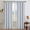 imageNICETOWN Blackout Curtain Liners for Sheer Curtains Cold Heat Light Noise Blocking Liners with Rings Easy to Open and Closed Thermal Liners for 54 inches Long Curtains 1 Pair 50 x 50 Per PanelPlatinum White