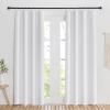 imageNICETOWN Blackout Curtain Liners for Sheer Curtains Cold Heat Light Noise Blocking Liners with Rings Easy to Open and Closed Thermal Liners for 54 inches Long Curtains 1 Pair 50 x 50 Per PanelGreyish White100 Blackout