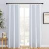 imageNICETOWN Blackout Curtain Liners for Sheer Curtains Cold Heat Light Noise Blocking Liners with Rings Easy to Open and Closed Thermal Liners for 54 inches Long Curtains 1 Pair 50 x 50 Per PanelPlatinum White