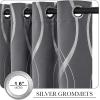 imageNICETOWN Blackout Curtain Panels 72 inches  Light Reducing Thermal Insulated Solid Grommet Blackout CurtainsPanelsDrapes for Living RoomNurseryKids Room Set of 2 52 inches by 72 Inch Black1  Grey