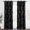 imageNICETOWN Blackout Curtain Panels 72 inches  Light Reducing Thermal Insulated Solid Grommet Blackout CurtainsPanelsDrapes for Living RoomNurseryKids Room Set of 2 52 inches by 72 Inch Black1  Black