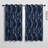 imageNICETOWN Blackout Curtain Panels 72 inches  Light Reducing Thermal Insulated Solid Grommet Blackout CurtainsPanelsDrapes for Living RoomNurseryKids Room Set of 2 52 inches by 72 Inch Black1  Navy