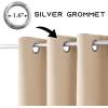 imageNICETOWN Blackout Curtain Panels 72 inches  Light Reducing Thermal Insulated Solid Grommet Blackout CurtainsPanelsDrapes for Living RoomNurseryKids Room Set of 2 52 inches by 72 Inch BlackBiscotti Beige