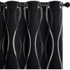 imageNICETOWN Blackout Curtain Panels 72 inches  Light Reducing Thermal Insulated Solid Grommet Blackout CurtainsPanelsDrapes for Living RoomNurseryKids Room Set of 2 52 inches by 72 Inch Black1  Black