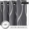 imageNICETOWN Blackout Curtain Panels 72 inches  Light Reducing Thermal Insulated Solid Grommet Blackout CurtainsPanelsDrapes for Living RoomNurseryKids Room Set of 2 52 inches by 72 Inch Black1  Grey