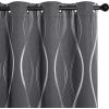 imageNICETOWN Blackout Curtain Panels 72 inches  Light Reducing Thermal Insulated Solid Grommet Blackout CurtainsPanelsDrapes for Living RoomNurseryKids Room Set of 2 52 inches by 72 Inch Black1  Grey