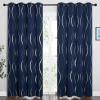 imageNICETOWN Blackout Curtain Panels 72 inches  Light Reducing Thermal Insulated Solid Grommet Blackout CurtainsPanelsDrapes for Living RoomNurseryKids Room Set of 2 52 inches by 72 Inch Black1  Navy