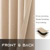 imageNICETOWN Blackout Curtain Panels 72 inches  Light Reducing Thermal Insulated Solid Grommet Blackout CurtainsPanelsDrapes for Living RoomNurseryKids Room Set of 2 52 inches by 72 Inch BlackBiscotti Beige