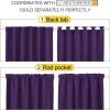 imageNICETOWN Blackout Curtain Panels Window Draperies  Royal Purple Color 62x72 inch 2 Pieces Insulating Room Darkening Blackout Drapes for Bedroom Privacy Doorway Curtain for Door