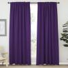 imageNICETOWN Blackout Curtain Panels Window Draperies  Royal Purple Color 62x72 inch 2 Pieces Insulating Room Darkening Blackout Drapes for Bedroom Privacy Doorway Curtain for Door