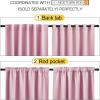 imageNICETOWN Blackout Curtain Panels for Living Room  Rouge Pink Color 42x36 inch 2 Panels Set Room Darkening Blackout Drapes for Window