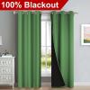 imageNICETOWN Blackout Curtains 80 inches Long 2 Pieces 42 Wide Each Panel Forest Green Full Light Blocking Drapes with Black Liner for Nursery Thermal Insulated Draperies for Hall Villa