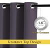 imageNICETOWN Blackout Curtains for Bedroom Grommet Solid Thermal Drapes Light Blocking Window Treatments Sound Reducing for Living Room Greyish Purple W46 x L63 2 Panels